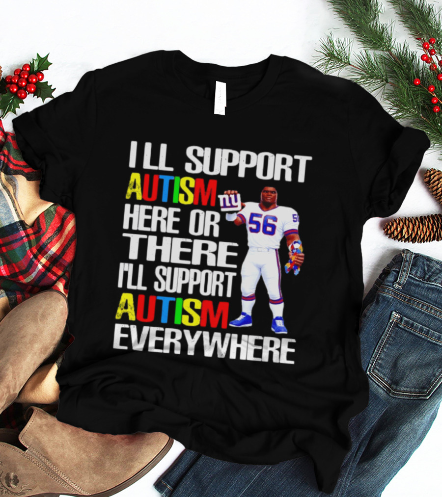 New York Giants Support Autism Everywhere With Football Player T-Shirt