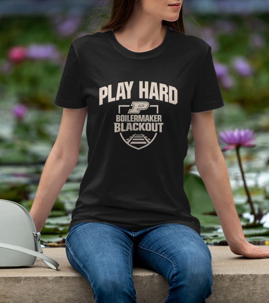 Purdue Boilermaker Blackout Play Hard 2026 P T-Shirt