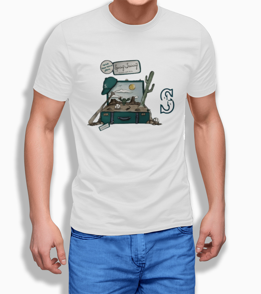 2026 Mariners Spring Training Arizona Cactus Suitcase Baseball Adventure T-Shirt