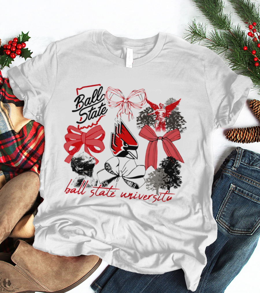 Ball State University Cardinals Bow T-Shirt