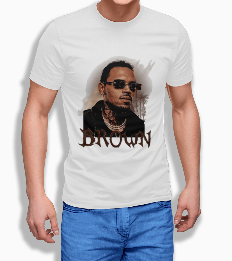 Chris Brown Highline Urban Style Sunglasses And Tattoos T-Shirt