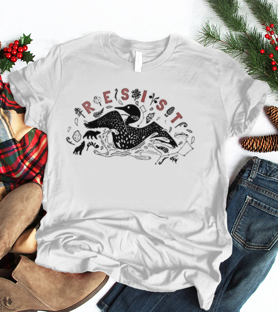 Minnesota Loon Resist Wildlife Conservation Advocate T-Shirt