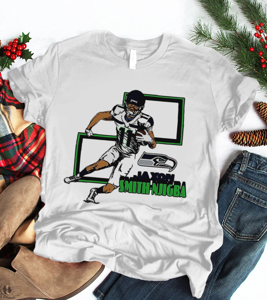 Jaxon Smith Njigba Seattle Seahawks Football Action Seahawks T-Shirt