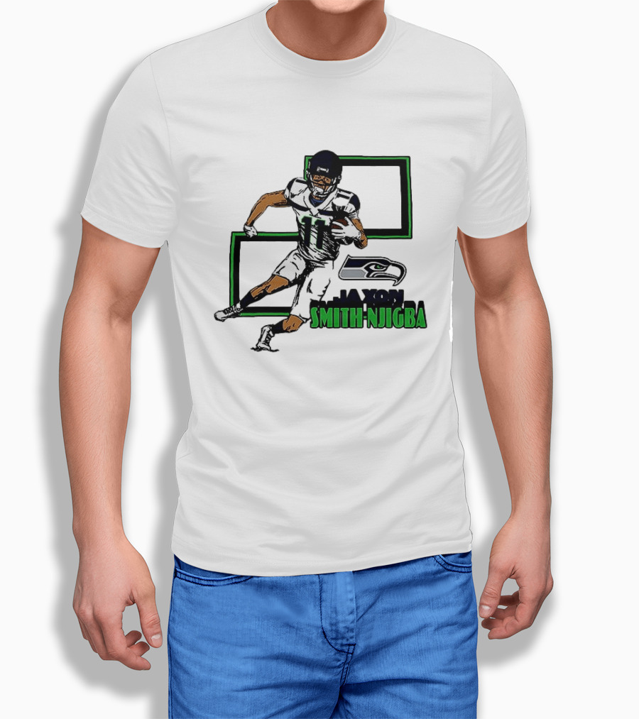 Jaxon Smith Njigba Seattle Seahawks Football Action Seahawks T-Shirt