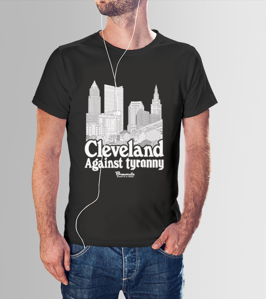 Cleveland Against Tyranny City Skyline Tower City Terminal Towers T-Shirt