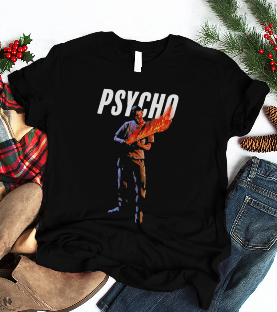 Psycho Fiery Abstract Figure T-Shirt
