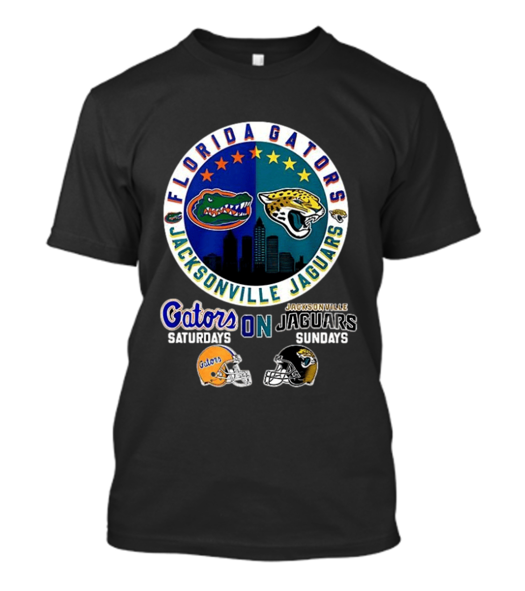 Florida Gators Jacksonville Jaguars Saturdays Sundays Fan Mashup T-Shirt