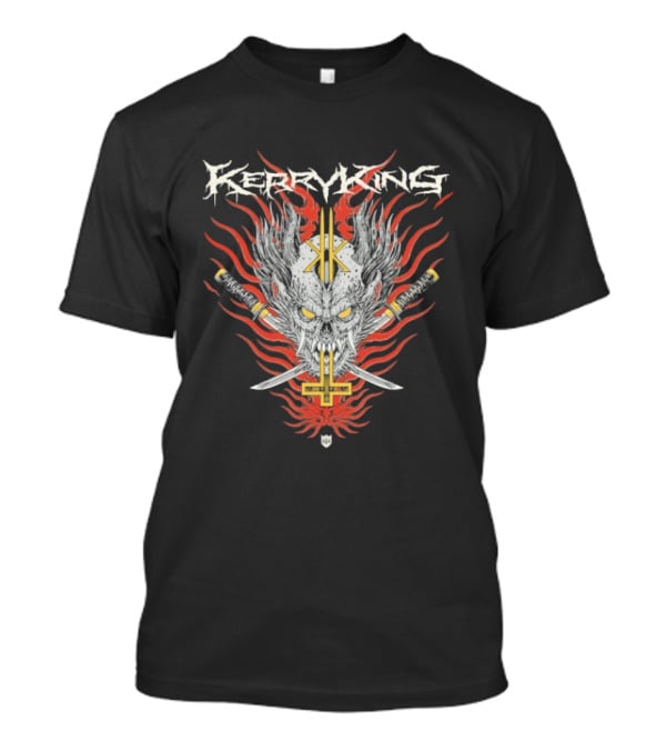 Kerry King Flaming Skull With Swords And Hiro Yakai T-Shirt