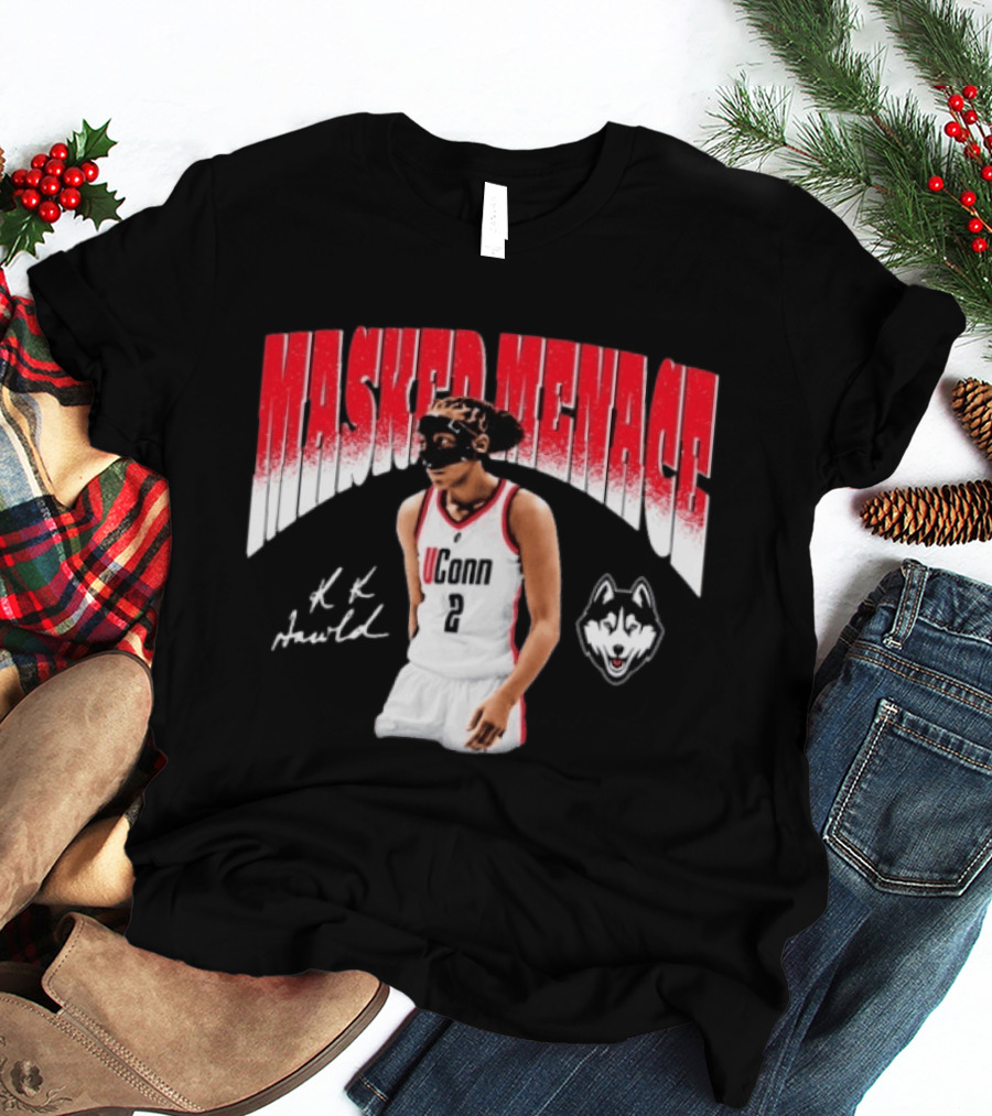 UConn Huskies KK Arnold Masked Menace Basketball Player T-Shirt