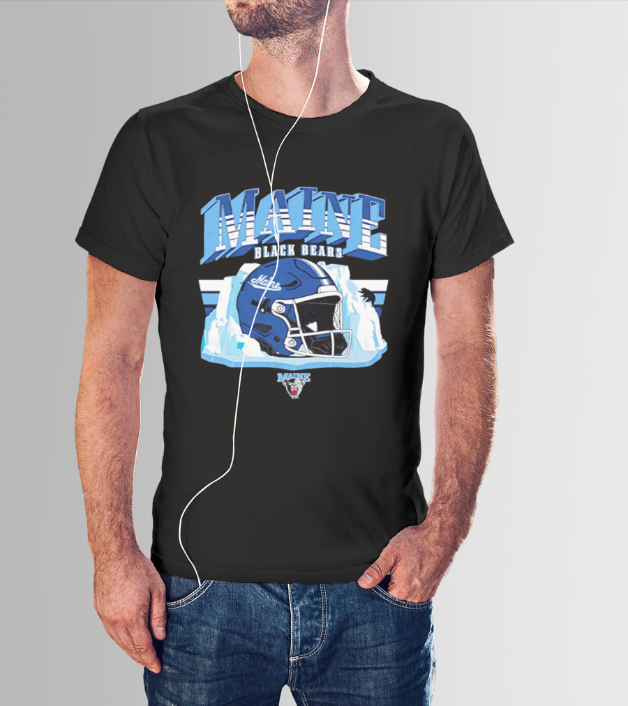 Maine Black Bears Football Helmet NCAA Team Spirit T-Shirt