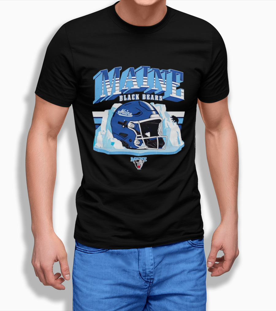 Maine Black Bears Football Helmet NCAA Team Spirit T-Shirt