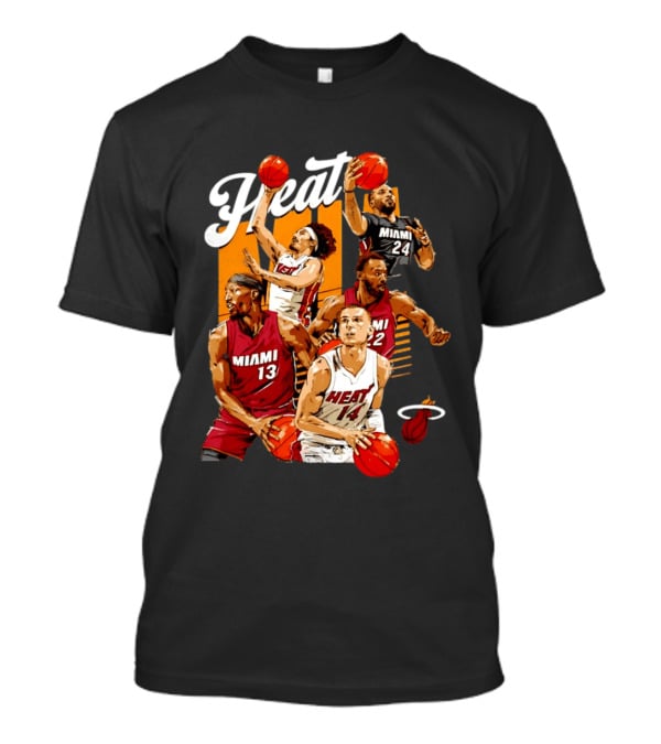 Miami Heat 2026 Starting 5 Basketball Players Miami 13 14 22 24 T-Shirt