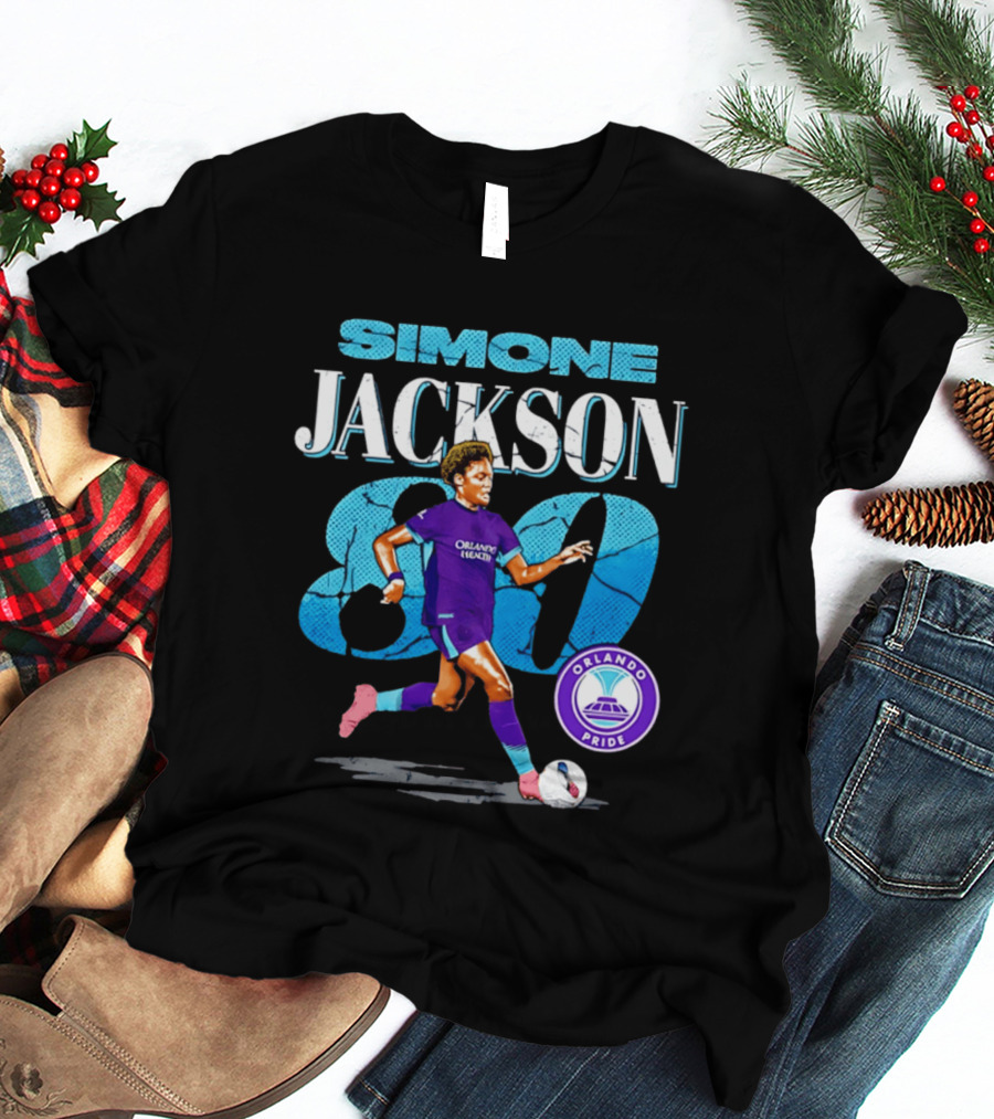 Simone Jackson Orlando Pride 80 Cracked Number Soccer T-Shirt
