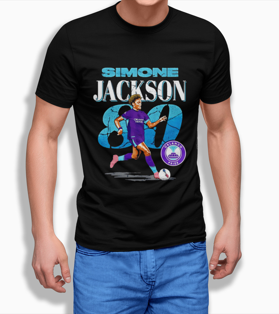 Simone Jackson Orlando Pride 80 Cracked Number Soccer T-Shirt