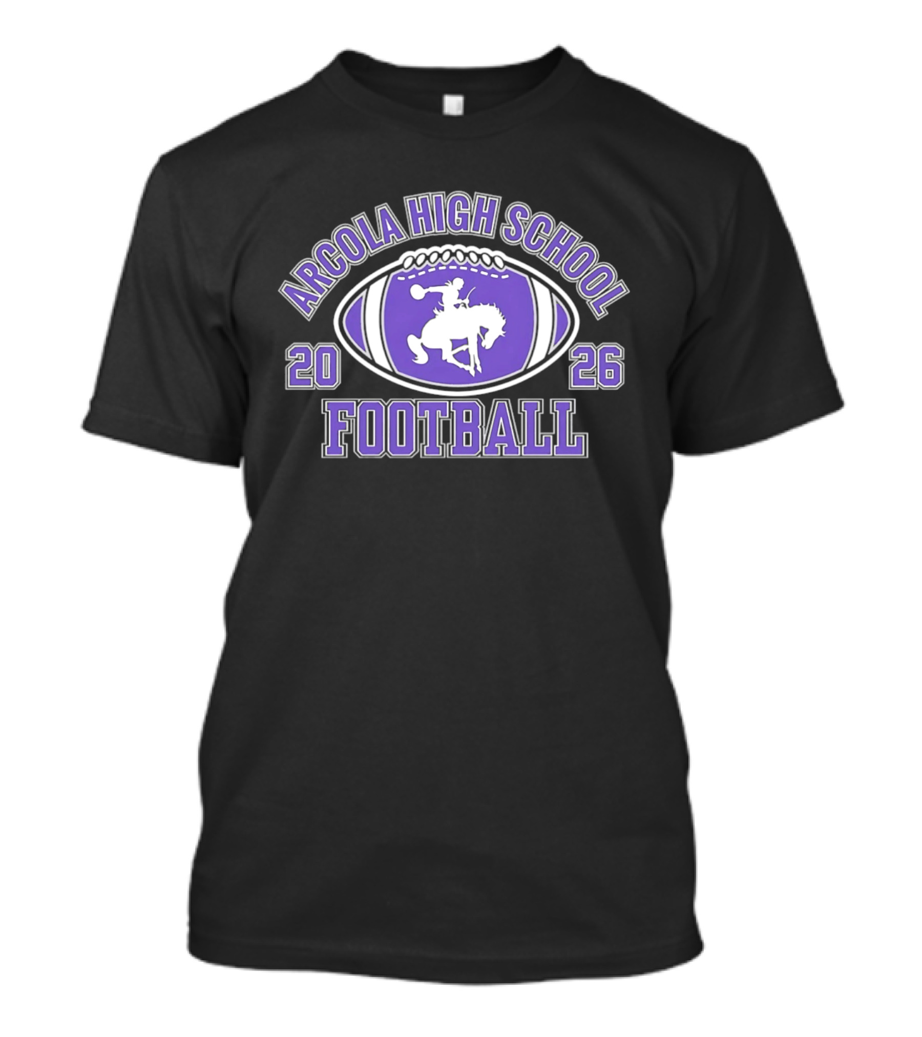 Arcola High School Football 2026 Purple Football T-Shirt