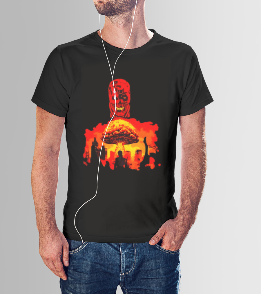 Determined Fate Skull Red Apocalypse Scene T-Shirt