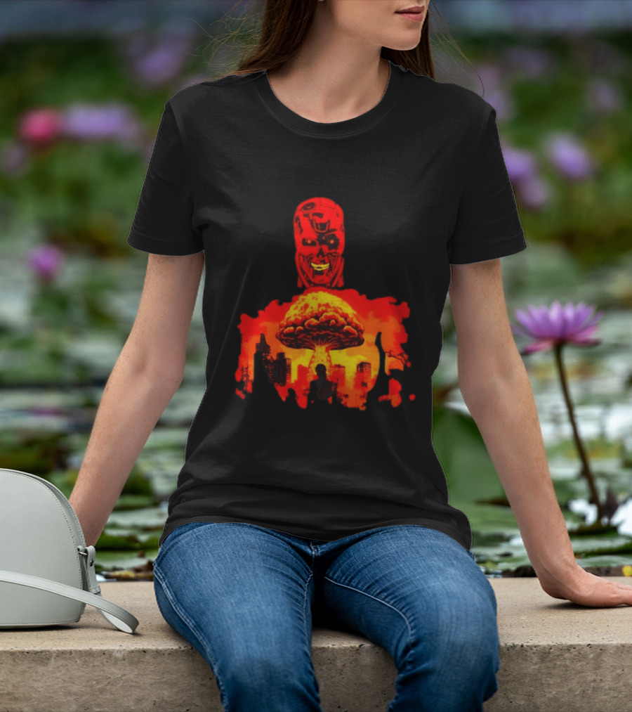 Determined Fate Skull Red Apocalypse Scene T-Shirt