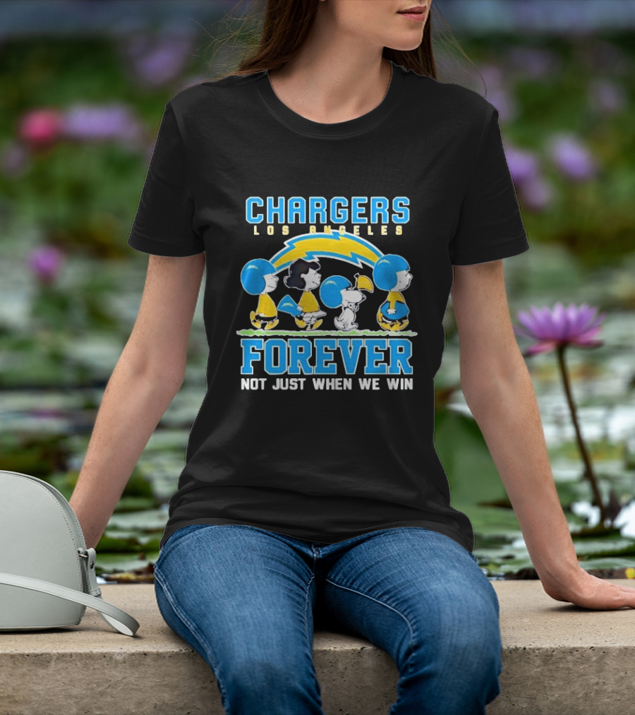 Los Angeles Chargers Peanuts Characters Forever Not Just When We Win T-Shirt
