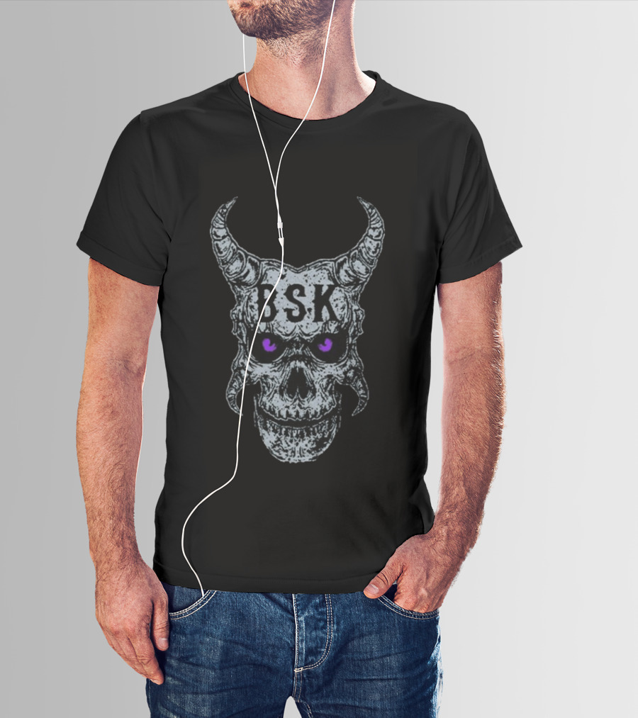 Mark Calaway The Undertaker BSK Skull Horns Purple Eyes T-Shirt