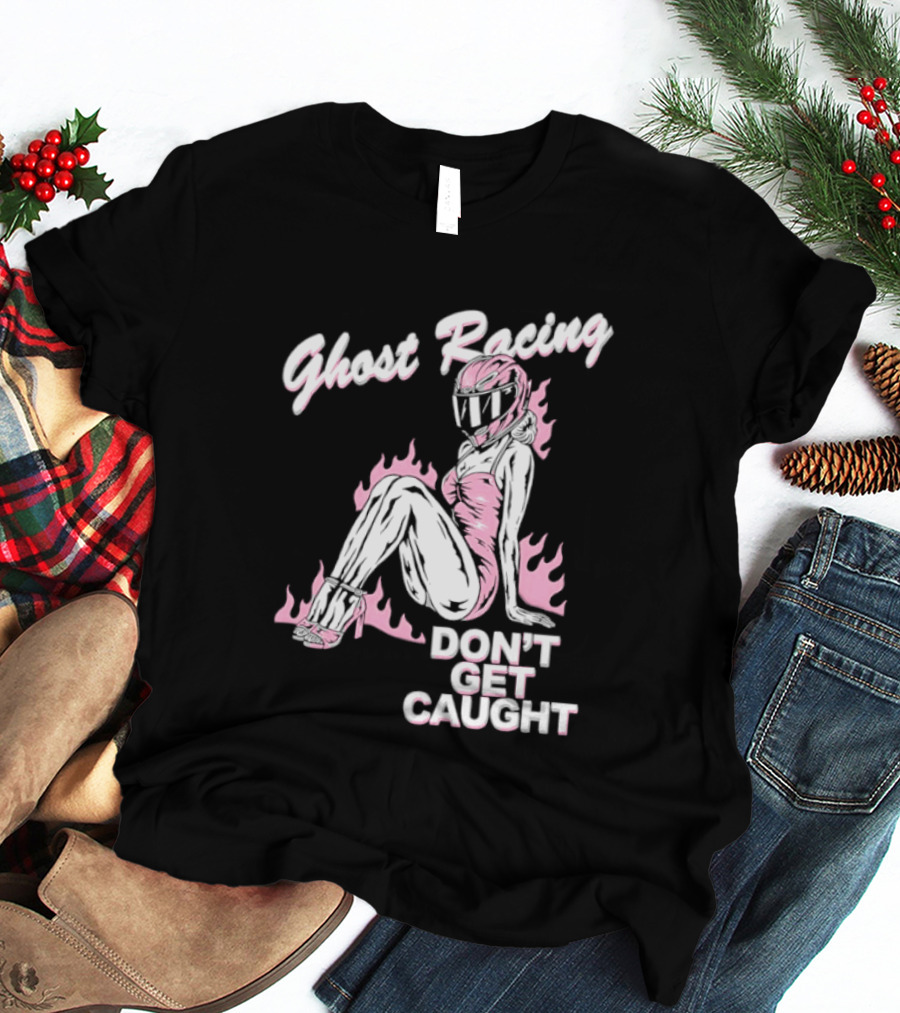 Ghost Racing Don't Get Caught Flaming Helmeted Figure T-Shirt