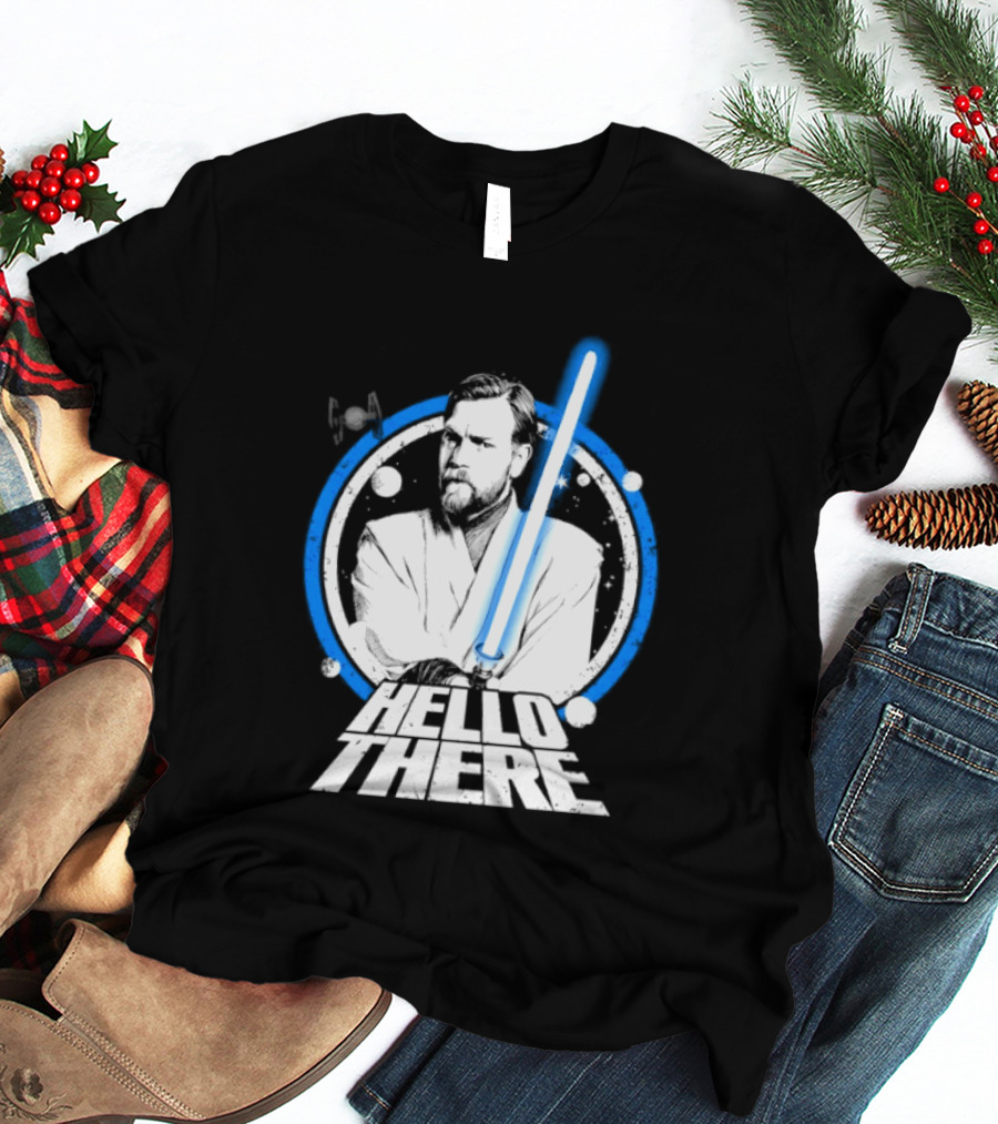Obi Wan Kenobi Hello There Lightsaber Circle T-Shirt