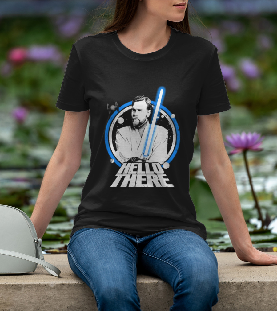 Obi Wan Kenobi Hello There Lightsaber Circle T-Shirt