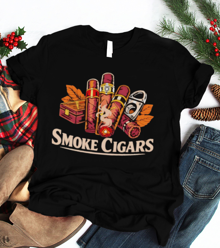 Smoke Cigars With Humidor And Cutter T-Shirt