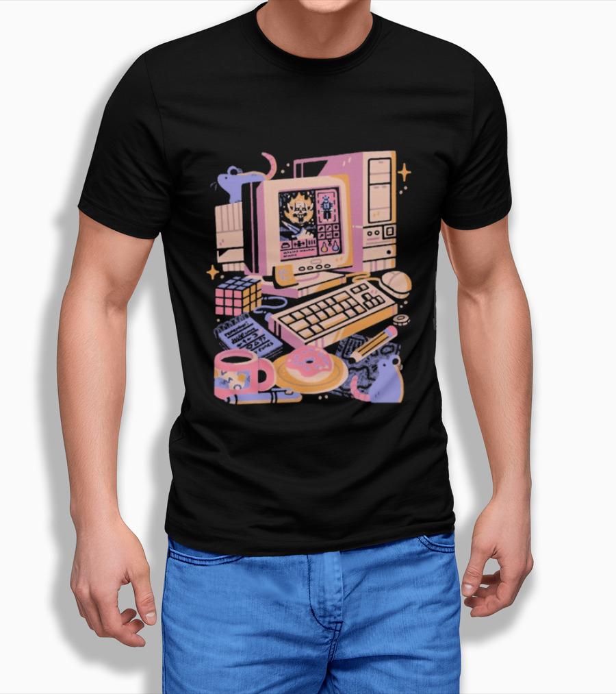 1000 Dead Draculas Computer Mice Retro Gaming Pastel Aesthetic T-Shirt