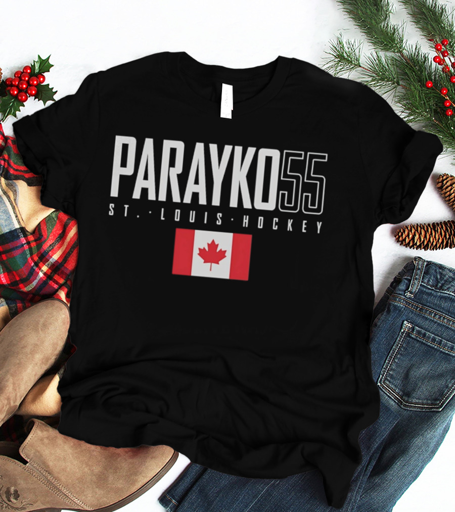 Parayko 55 St. Louis Hockey Canada Flag T-Shirt