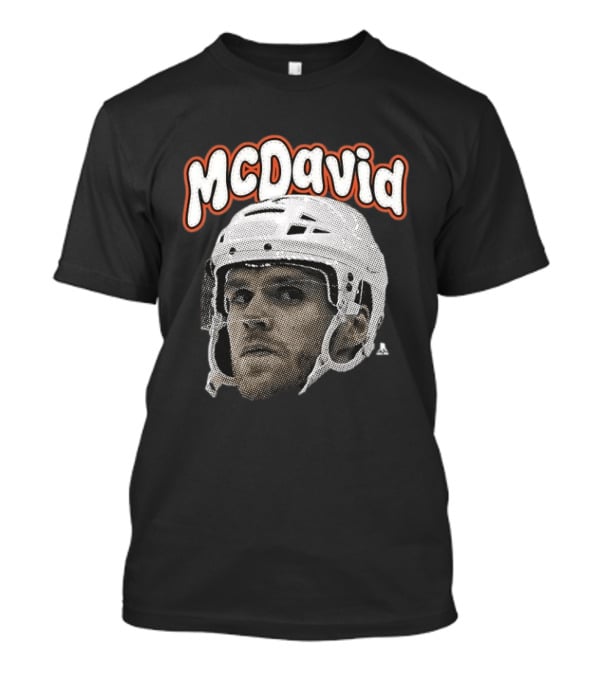 Connor McDavid Edmonton Oilers Hockey Big Face Bold Text NHL Fan T-Shirt