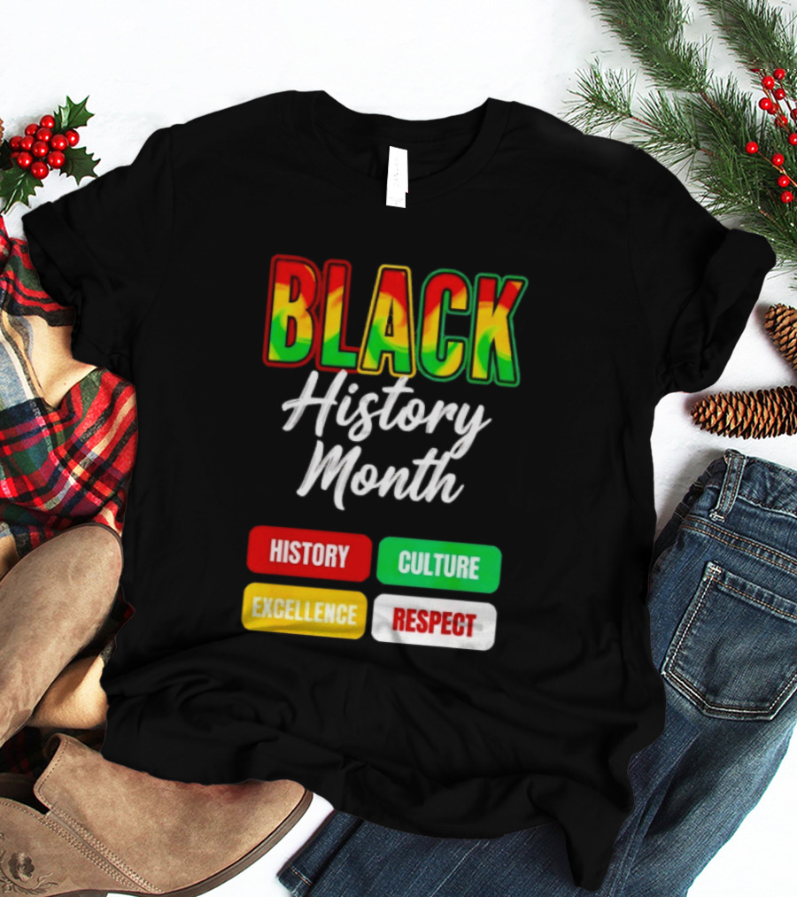 BLACK History Month History Culture Excellence Respect T-Shirt