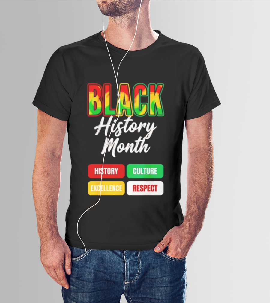 BLACK History Month History Culture Excellence Respect T-Shirt