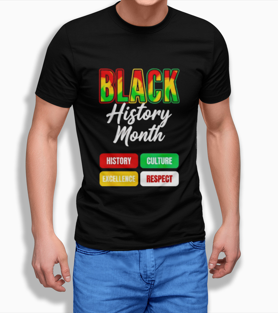 BLACK History Month History Culture Excellence Respect T-Shirt