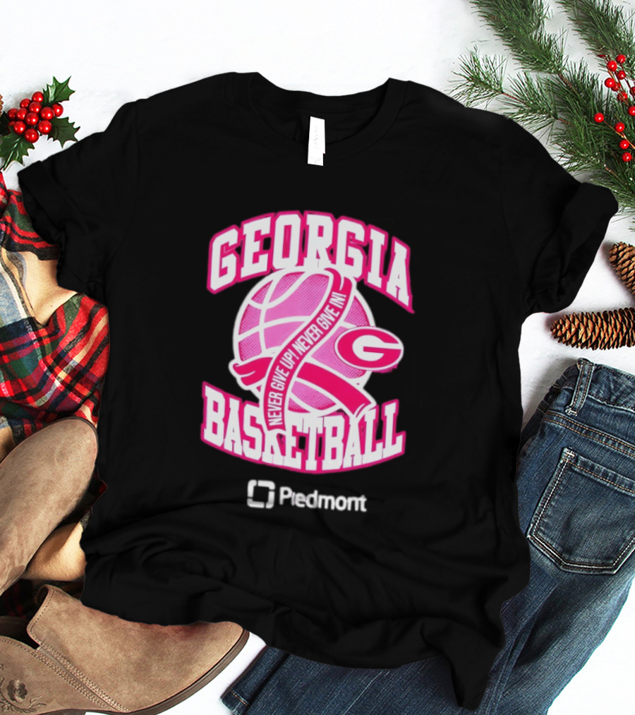Georgia Bulldogs Never Give Up Never Give In Women's Basketball T-Shirt