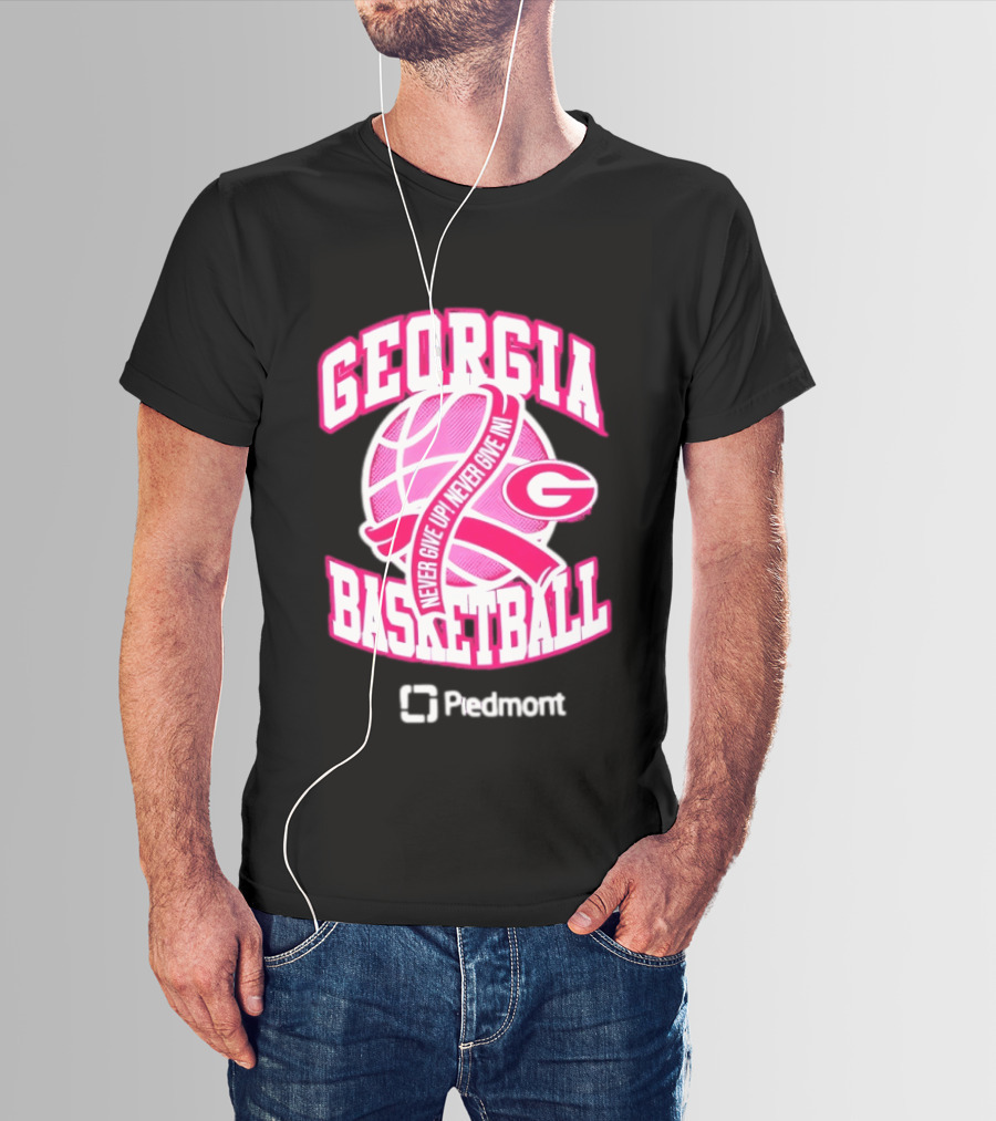 Georgia Bulldogs Never Give Up Never Give In Women's Basketball T-Shirt