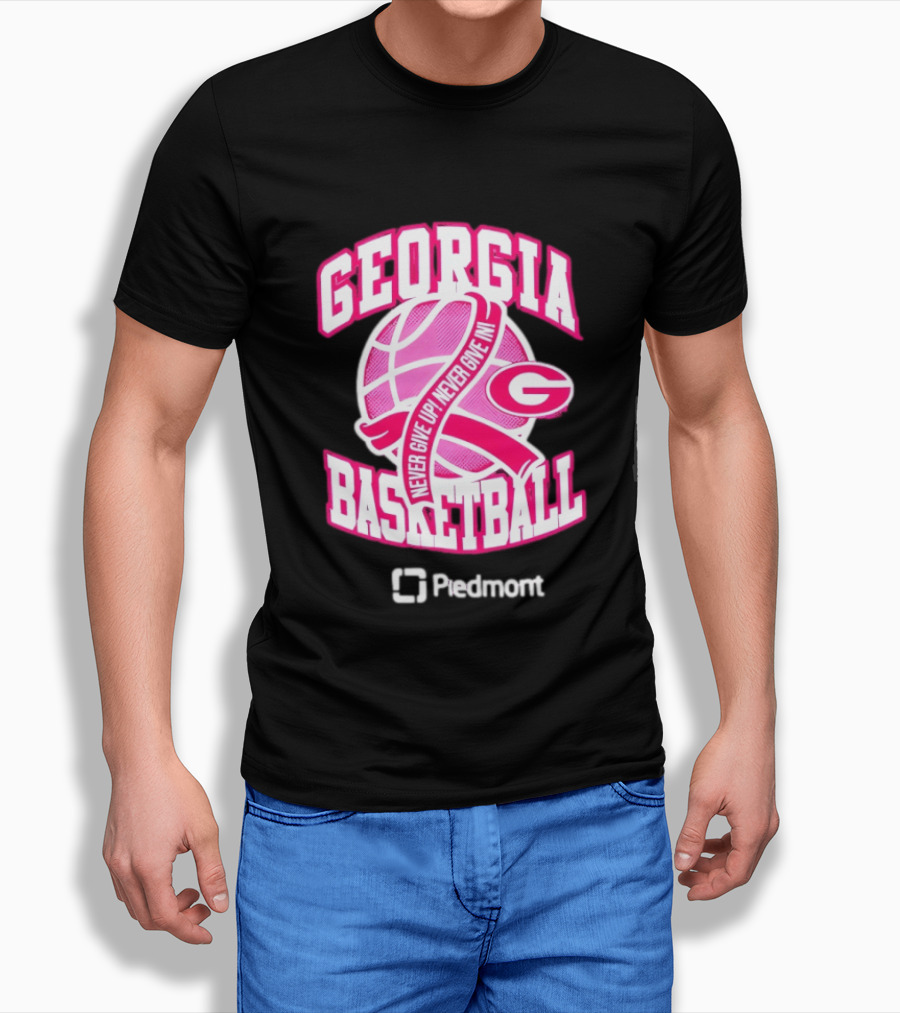 Georgia Bulldogs Never Give Up Never Give In Women's Basketball T-Shirt