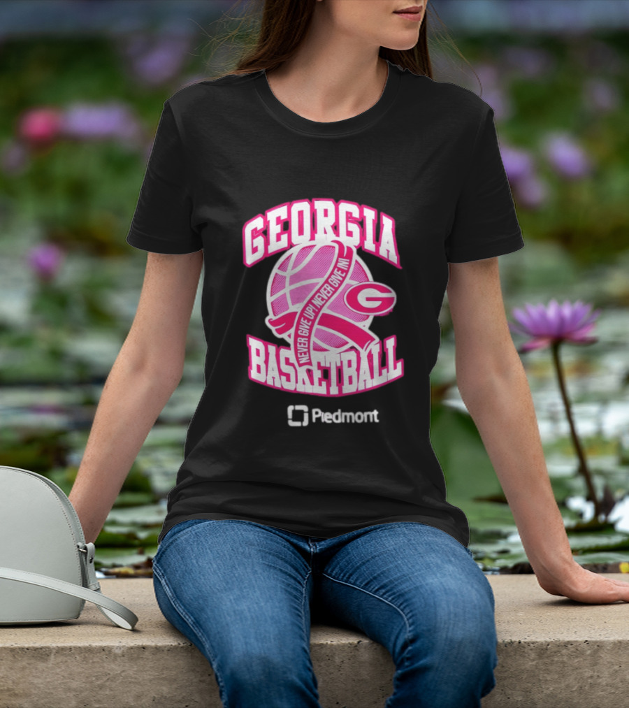 Georgia Bulldogs Never Give Up Never Give In Women's Basketball T-Shirt