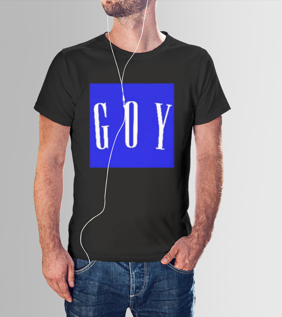 GOY Blue Bold Text Minimalist T-Shirt