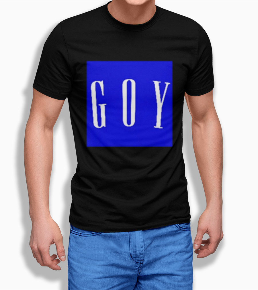 GOY Blue Bold Text Minimalist T-Shirt