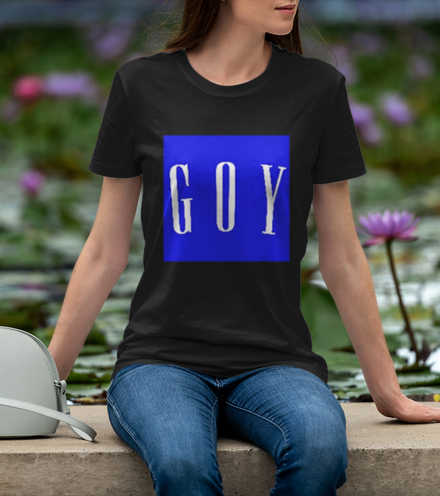 GOY Blue Bold Text Minimalist T-Shirt