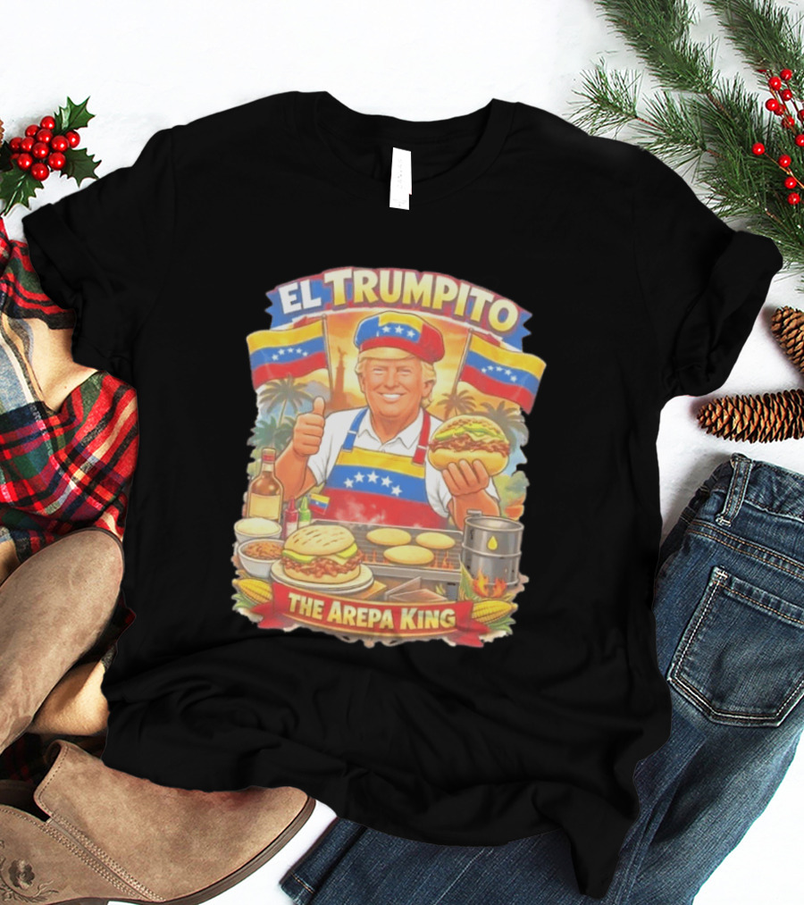 El Trumpito The Arepa King Venezuela Flag BBQ Cooking Image T-Shirt