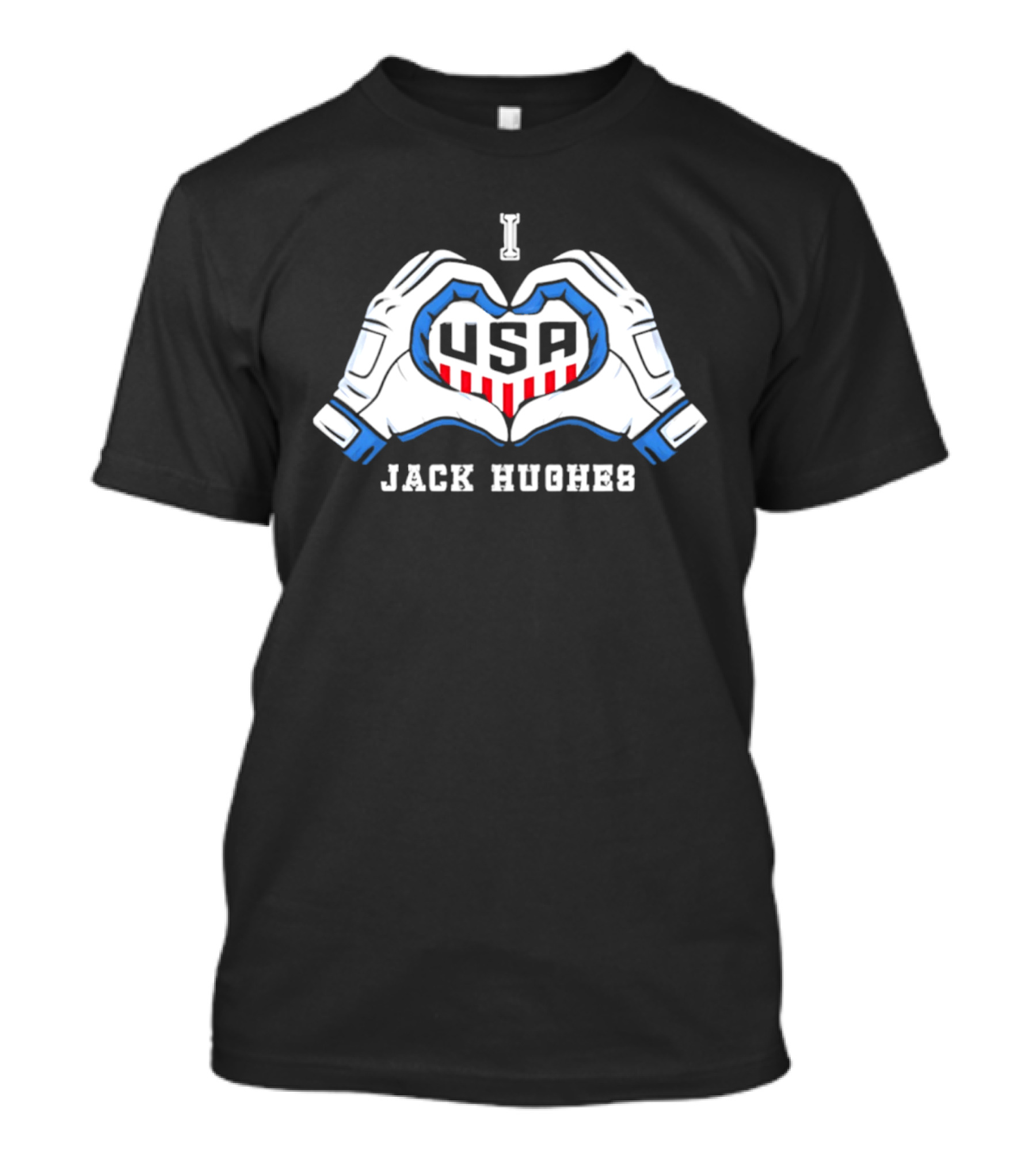 I Love USA Jack Hughes Hockey Fan Winner T-Shirt