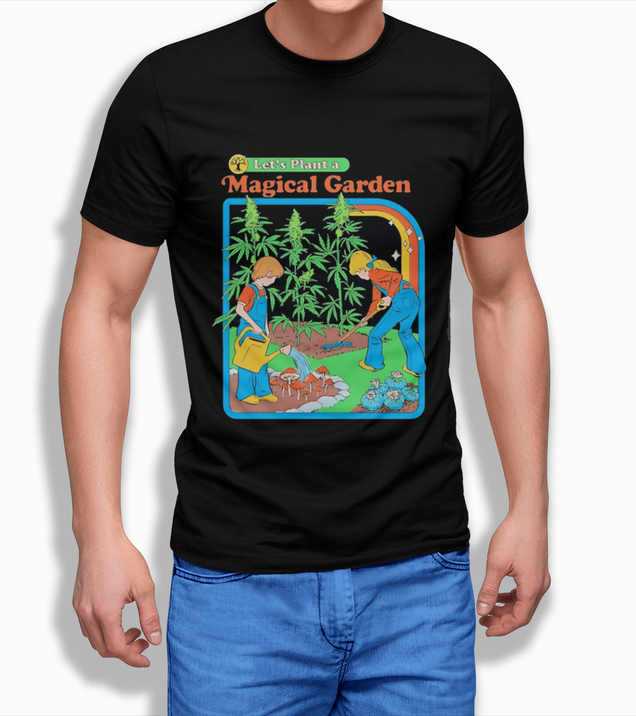 Let's Plant A Magical Garden Children Steven Rhodes Retro Gardening Adventure T-Shirt