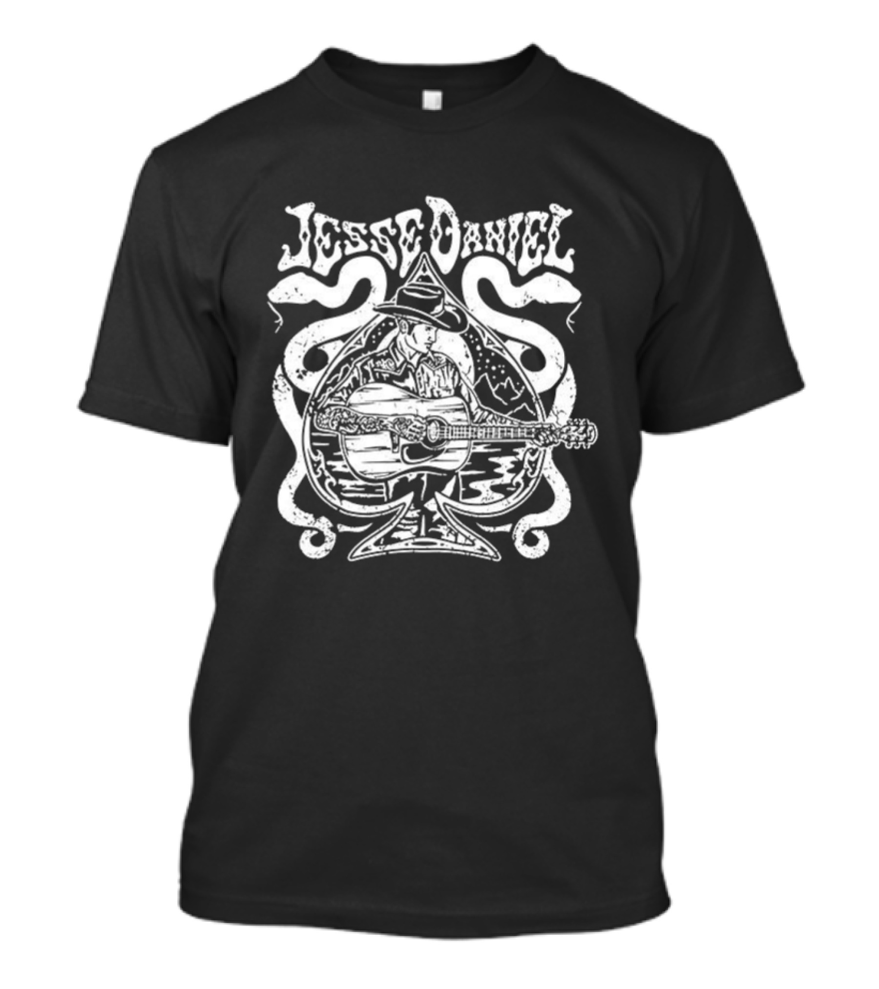 Jesse Daniel Country Music Cowboy Guitar Snake T-Shirt