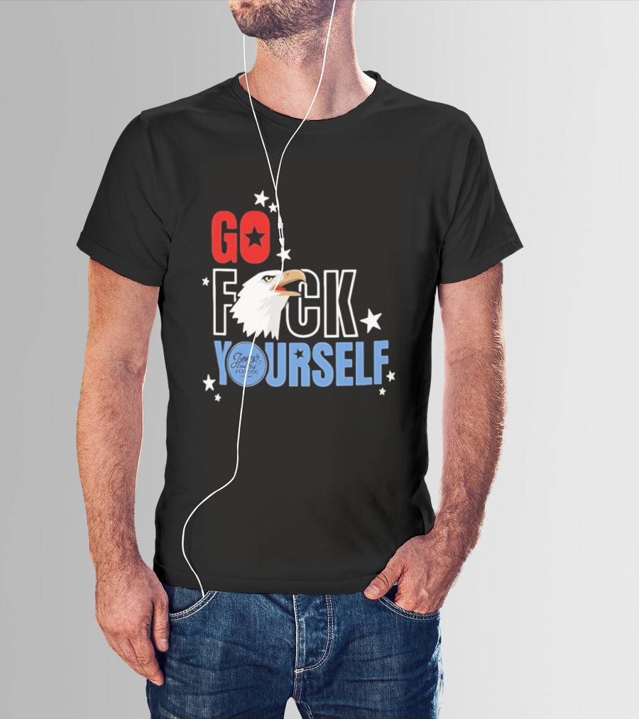 Jimmys Famous Seafood Go F Yourself Bald Eagle Stars T-Shirt