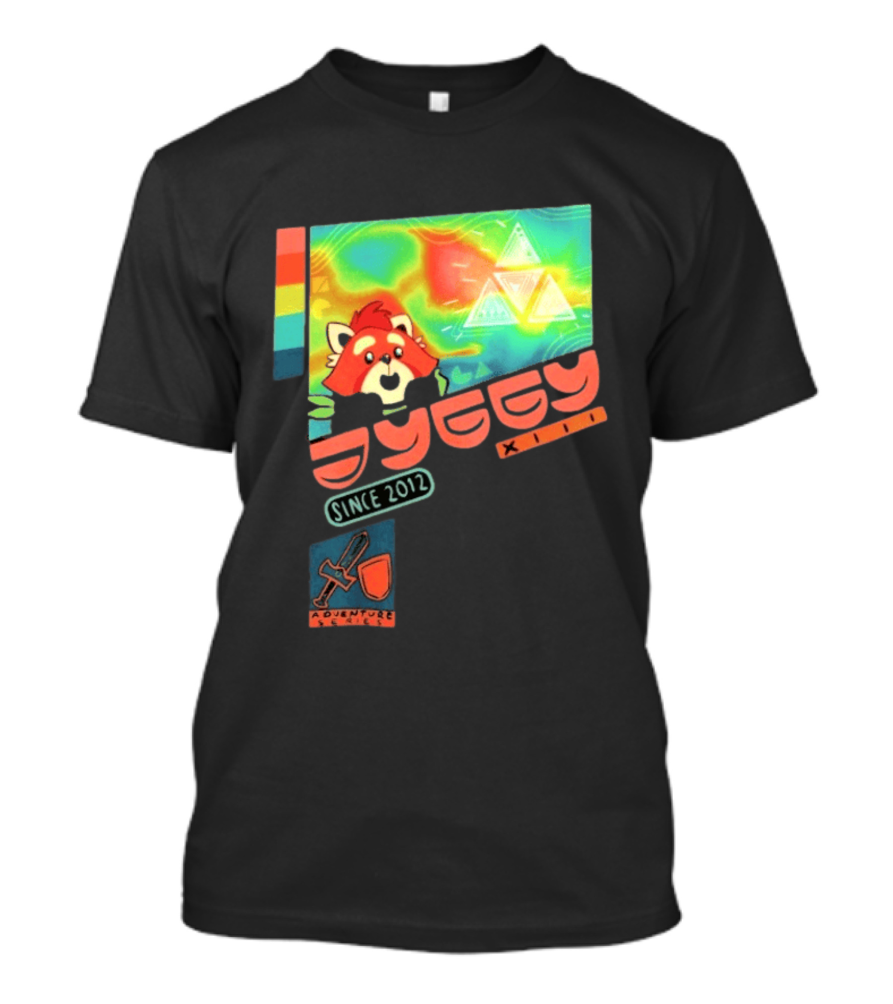 Jyggy Adventuring Since 2012 Red Panda Adventure Seeker Triangles T-Shirt