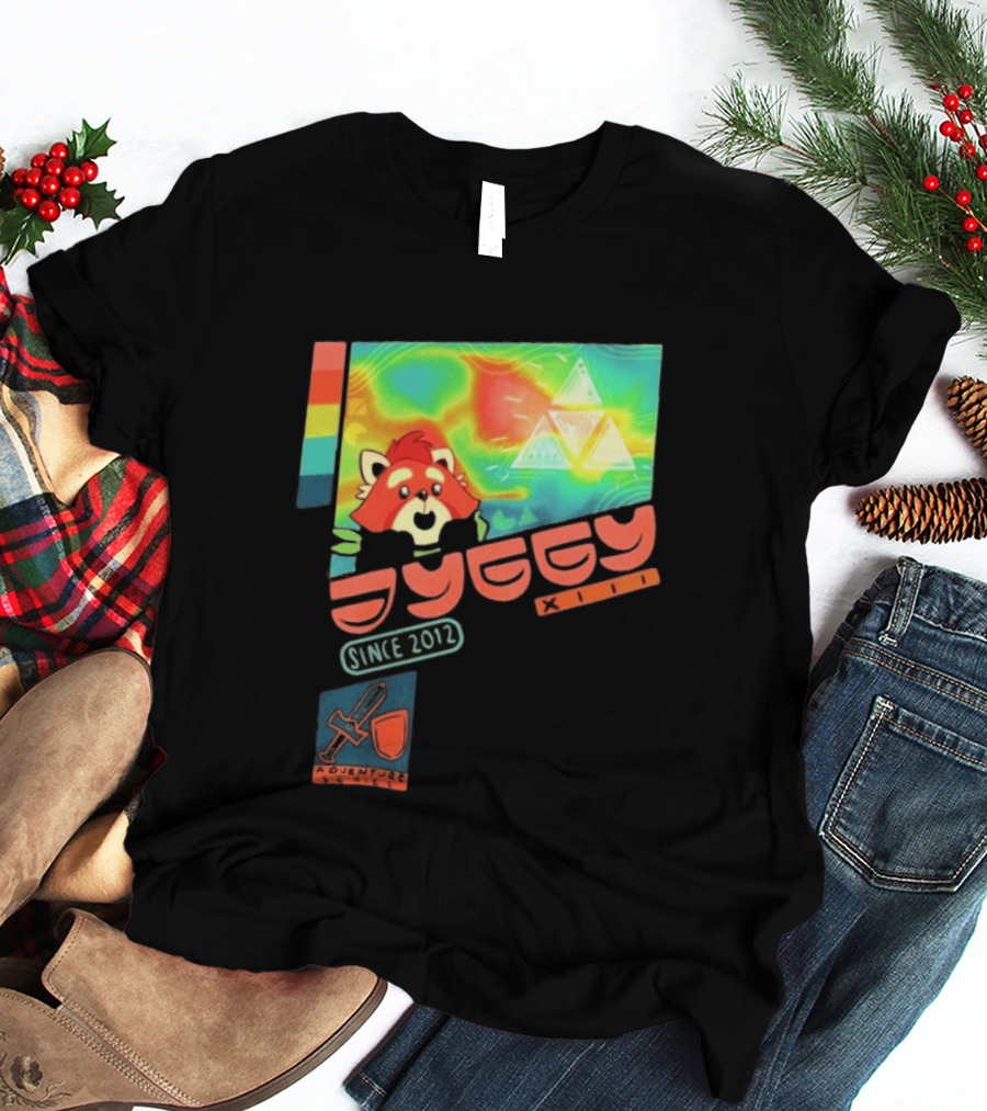 Jyggy Adventuring Since 2012 Red Panda Adventure Seeker Triangles T-Shirt