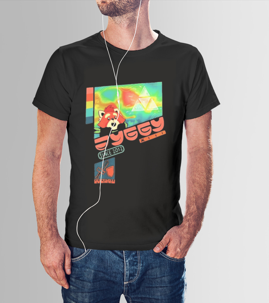 Jyggy Adventuring Since 2012 Red Panda Adventure Seeker Triangles T-Shirt