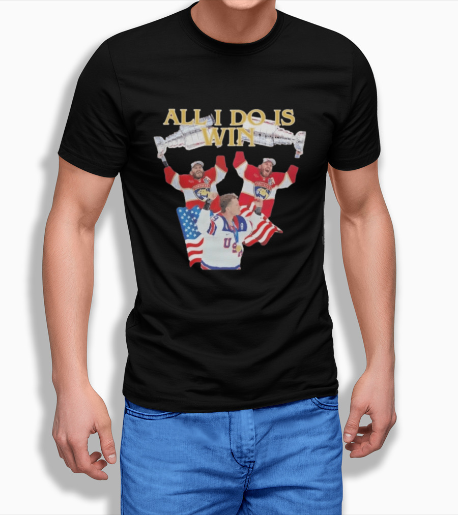 All I Do Is Win Matthew Tkachuk USA Hockey Panthers Flag T-Shirt