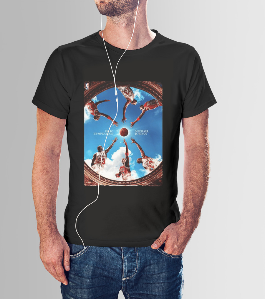 Feliz Cumpleaños Michael Jordan Basketball Reach Sky 23 T-Shirt